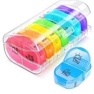 ☀️ 3/$15 AUVON Pill Organizer 2 Times a Day Travel Pill Case